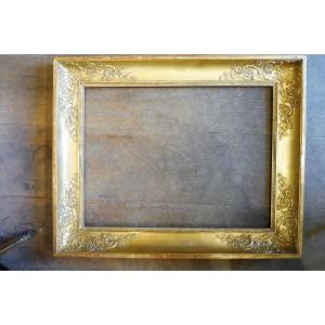 Rectangular Frame In Gilded Stucco Restoration
