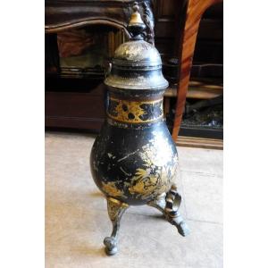 Black And Gold Painted Tin Fountain, Holland 18th Century  