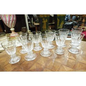 Set Of Eight 19th Century Crystal Port Wine Glasses 