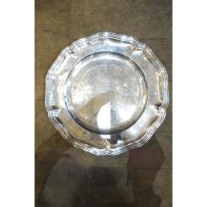 Silver-plated Metal Dish, 19th Century Net Contour Model
