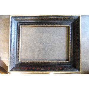 Rectangular Frame In Painted And Gilded Louis Philippe Wood  