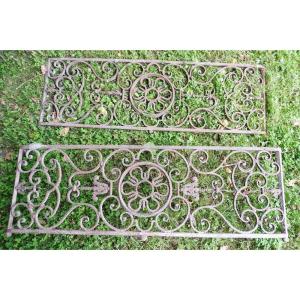 Pair Of Louis XIV Wrought Iron Railing Grilles