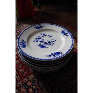 Ten Flat And Deep Plates In Tournai Porcelain, 