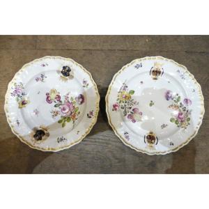 Pair Of Polychrome Earthenware Plates In The Sceaux Style  