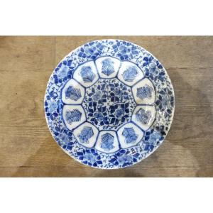 18th Century Delft Earthenware Plate With Blue Monochrome Decoration