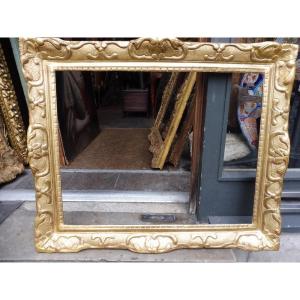 18th Century Rectangular Carved And Gilded Wooden Frame