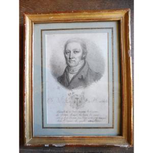 Pencil Drawing "portrait Of Alexandre De Haldat", Early 19th Century