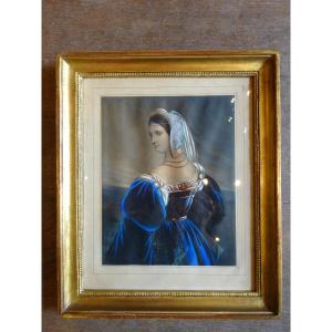 Engraving Enhanced By Alphonse Giroux 19th Century 