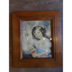 Watercolor Signed Corten After Russel, "portrait Of A Young Girl '19th  