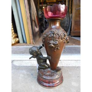 Bronze Sculpture Vase Signed Auguste Moreau 