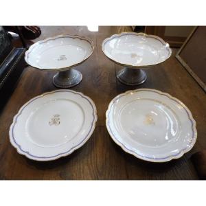 Four Pieces Of 19th Century Paris Porcelain Dessert Service 