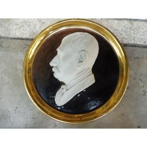 19th Century Porcelain Medallion "man's Profile"