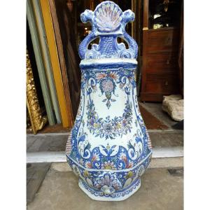 18th Century Rouen Earthenware Wall Fountain Body