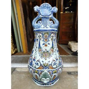 18th Century Rouen Earthenware Wall Fountain Body
