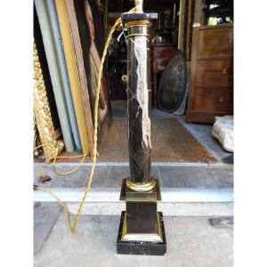 Marble And Brass Lamp Base, Column Shape, 1970s 