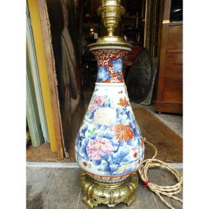 Chinese Porcelain Lamp Base With Bronze Mount, 19th Century