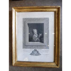 18th Century Engraving By Wille "the Little Schoolgirl"
