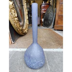 Glass Paste Soliflore Vase Signed Delatte In Nancy, 1900  