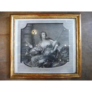 18th Century Engraving After Nattier, " La Force "