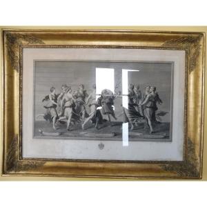 Important 19th Century Engraving After Jules Romain, Framed