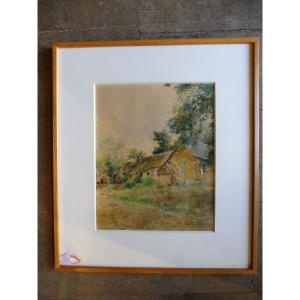 Watercolor Signed Luis Jimenez "view Of Wambez" Dated 1911