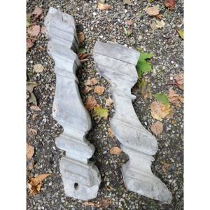 Two 17th Century Carved Wooden Staircase Balusters  