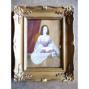 Miniature On Ivory Signed R Wagner "portrait Of A Lady"