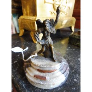 19th Century Bronze Sculpture "chronos" On A Marble Base 