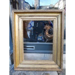 Rectangular Frame In Gilded Stucco From The Early 19th Century