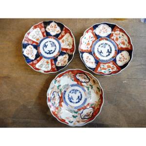 Three 19th Century Japanese Imari Porcelain Plates