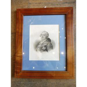 19th Century Framed Engraving "louis XVI Bust"