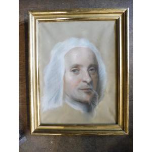 19th Century Pastel "portrait Of Voltaire"