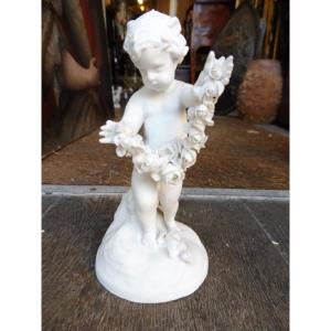 19th-century Porcelain Biscuit Porcelain Cupid  