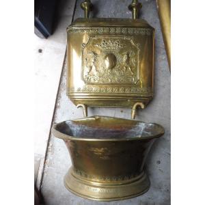 18th-century Yellow Copper Wall Fountain  