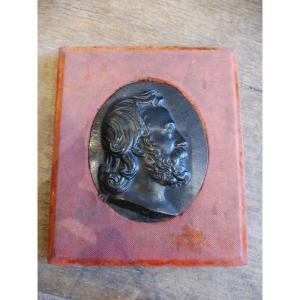 19th Century Bronze Plaque, "profile Of A Man"  