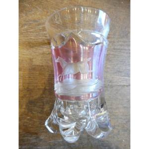 19th Century Engraved Bohemian Crystal Glass
