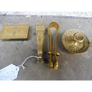 19th Century Gilt Brass Sealing Set