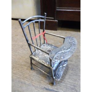 Miniature Silver Chair, 19th Century