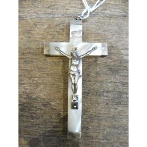 19th Century Silver And Mother-of-pearl Cross 