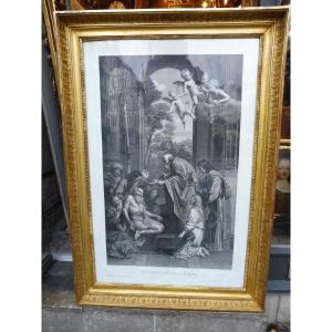Important Engraving After Domenichino Dated 1821 "the Communion Of Saint Jerome"