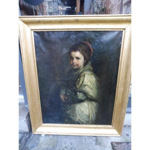 Oil On Canvas After Van Dyck, From The 19th-century French School, "portrait Of A Child" 