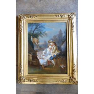 Oil On Canvas, 19th Century, After Lépicié's "the Cherry Picking"  