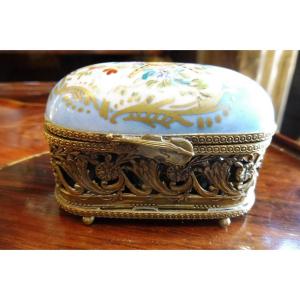 Paris Porcelain And Chiseled Brass Fragrances Box