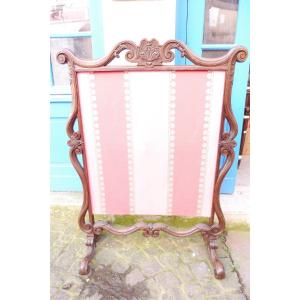 Louis XIV Carved Walnut Fireplace Screen