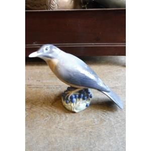 Perched Bird In Copenhagen Porcelain