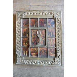 Russian Icon Under Riza Circa 1800