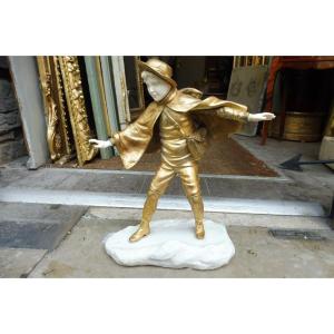 Chryslephantine Sculpture Signed Ruffony