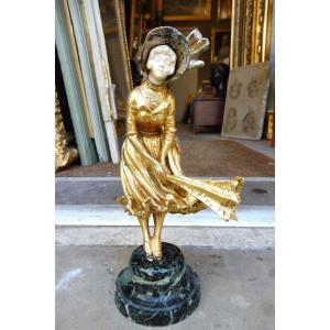 Chryslephantine Sculpture Signed Omerth