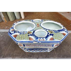 Rouen Earthenware Oiler Holder Early 18th Century