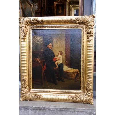 Oil On Canvas Of The French School Around 1830